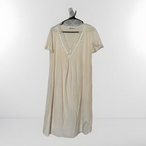 Vintage Christian Dior Nightgown Women M‎ L Pale Pink Long Lace Coquette
